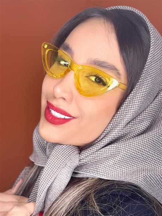 عینک آفتابی دید در شب دخترانه گوچی مثلثی زرد